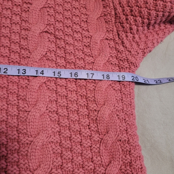 Wilfred Cable Knit Mock Turtleneck Sweater Dress Merino Wool Pink Size S Aritzia - Picture 8 of 8